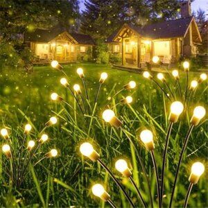6-Pack Solar Garden Lights, 48 LED Firefly Lights Solar Outdoor (Sway by Wind)